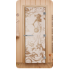 Дверь для сауны DoorWood (Дорвуд) 70x190 Эталон Девушка в цветах (сатин) левая