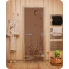 Дверь для сауны DoorWood (Дорвуд) 70x190 Эталон Зима (бронза матовая) левая