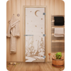 Дверь для сауны DoorWood (Дорвуд) 70x190 Эталон Зима (сатин) правая