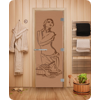 Дверь для сауны DoorWood (Дорвуд) 70x190 Эталон Искушение (бронза матовая) левая