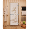 Дверь для сауны DoorWood (Дорвуд) 70x190 Эталон Искушение (сатин) правая