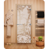 Дверь для сауны DoorWood (Дорвуд) 70x190 Эталон Мишки в лесу (сатин) правая