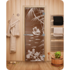 Дверь для сауны DoorWood (Дорвуд) 80x200 Эталон Голубая лагуна (бронза) правая