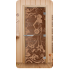 Дверь для сауны DoorWood (Дорвуд) 80x200 Эталон Девушка в цветах (бронза) левая