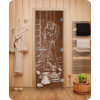 Дверь для сауны DoorWood (Дорвуд) 80x200 Эталон Дженифер 2 (бронза) левая