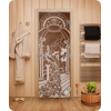 Дверь для сауны DoorWood (Дорвуд) 80x200 Эталон Жар птица (бронза) левая