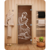 Дверь для сауны DoorWood (Дорвуд) 80x200 Эталон Искушение (бронза) правая