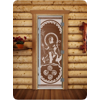 Дверь для сауны DoorWood (Дорвуд) 70x180 Престиж (с рисунком) Посейдон правая (прозрачная)