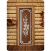 Дверь для сауны DoorWood (Дорвуд) 70x180 Престиж (с рисунком) Розы левая (бронза матовая)