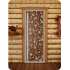 Дверь для сауны DoorWood (Дорвуд) 70x180 Престиж (с рисунком) Цветы и бабочки правая (сатин)
