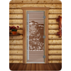 Дверь для сауны DoorWood (Дорвуд) 70x180 Престиж (с рисунком) Япония левая (бронза матовая)