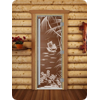 Дверь для сауны DoorWood (Дорвуд) 70x200 Престиж (с рисунком) Голубая лагуна правая (прозрачная)