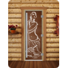 Дверь для сауны DoorWood (Дорвуд) 70x200 Престиж (с рисунком) Искушение правая (прозрачная)