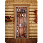 Дверь для сауны DoorWood (Дорвуд) 80x200 Престиж Фотопечать A006 правая