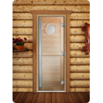 Дверь для сауны DoorWood (Дорвуд) 80x200 Престиж Фотопечать A023 левая