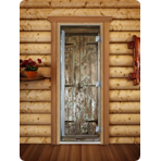 Дверь для сауны DoorWood (Дорвуд) 80x200 Престиж Фотопечать A028 левая