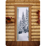Дверь для сауны DoorWood (Дорвуд) 80x200 Престиж Фотопечать A091 левая