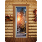 Дверь для сауны DoorWood (Дорвуд) 80x200 Престиж Фотопечать A093 левая